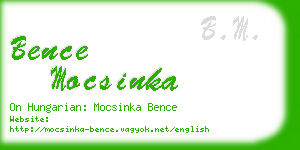 bence mocsinka business card